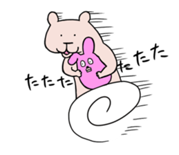 Bear and rabbit alien sticker #6261271