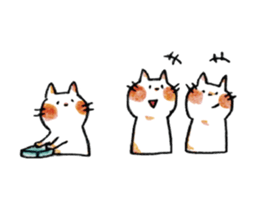 HONOBONO WHITE CAT 2 sticker #6268629