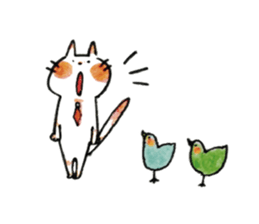 HONOBONO WHITE CAT 2 sticker #6268632