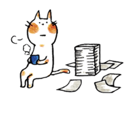 HONOBONO WHITE CAT 2 sticker #6268637