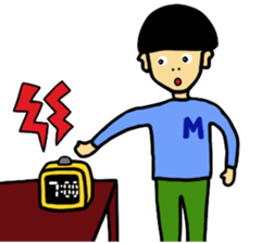 Alarm clock boy sticker #6268978