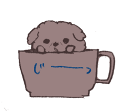 Quibble cup poodle sticker #6270055