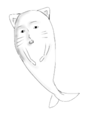 Human face cat fish sticker #6274078