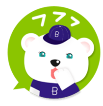 Baseball polar bear sticker #6276974