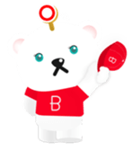 Baseball polar bear sticker #6276980