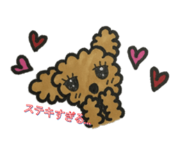 Love talk with toy poodle sticker #6278396