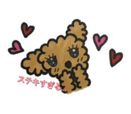 Love talk with toy poodle sticker #6278396