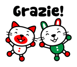 Talking Cat and Rabbit in Italian sticker #6281705
