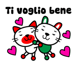 Talking Cat and Rabbit in Italian sticker #6281718