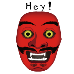Japanese Noh-mask Sticker