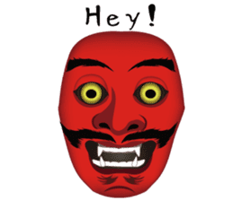 Japanese Noh-mask Sticker sticker #6281729