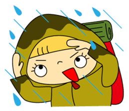 Cute girl! Flower Mountain climbing sticker #6285707