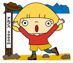Cute girl! Flower Mountain climbing sticker #6285708