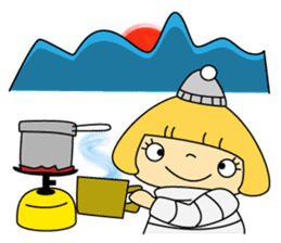 Cute girl! Flower Mountain climbing sticker #6285711