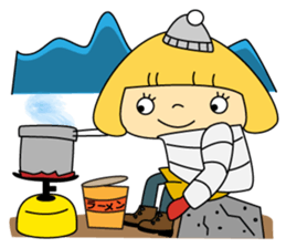 Cute girl! Flower Mountain climbing sticker #6285716