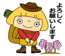 Cute girl! Flower Mountain climbing sticker #6285722