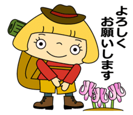 Cute girl! Flower Mountain climbing sticker #6285722