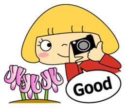 Cute girl! Flower Mountain climbing sticker #6285724