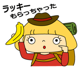 Cute girl! Flower Mountain climbing sticker #6285725