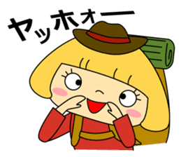 Cute girl! Flower Mountain climbing sticker #6285727