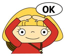 Cute girl! Flower Mountain climbing sticker #6285728