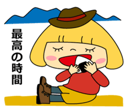 Cute girl! Flower Mountain climbing sticker #6285734