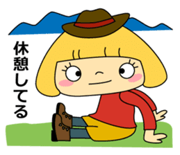 Cute girl! Flower Mountain climbing sticker #6285735