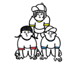 Three people in a gym suit sticker #6287385