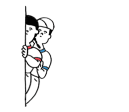 Three people in a gym suit sticker #6287392