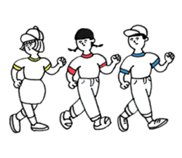 Three people in a gym suit sticker #6287411