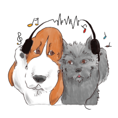 the Ear chief dog and the Mustache dog