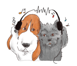 the Ear chief dog and the Mustache dog sticker #6289023