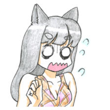 Cat ear girl2 sticker #6292638