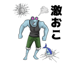 Gray cat and funny Pals sticker #6293019