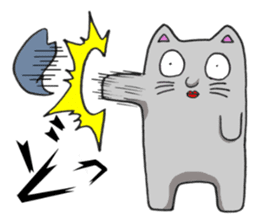 Gray cat and funny Pals sticker #6293044