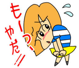 "a.i.u.e.o" of Japanese Girl Chiaki sticker #6297882
