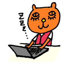 Orange crazy cat2 sticker #6298937