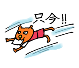 Orange crazy cat2 sticker #6298954