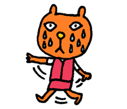 Orange crazy cat2 sticker #6298966