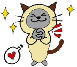 Siamese cat mix MARU sticker #6300704