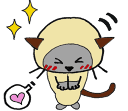 Siamese cat mix MARU sticker #6300706