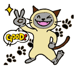 Siamese cat mix MARU sticker #6300729