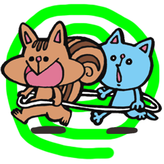 Branch and Aoneko sticker