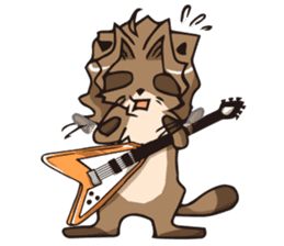 Guitarist raccoon Sticker sticker #6301572