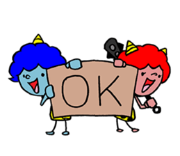 Red demon and blue demon sticker #6302768