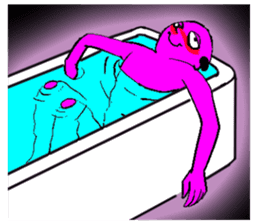 The bath, fond, fluorescent color uncle sticker #6303182
