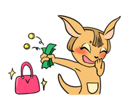 Kangaroo girl's girlish life sticker #6306217