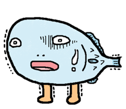 tekuteku walking fish sticker #6307374