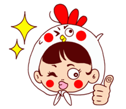 Chicken cap sticker #6308328