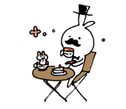 mustache Bunny 1 sticker #6309244